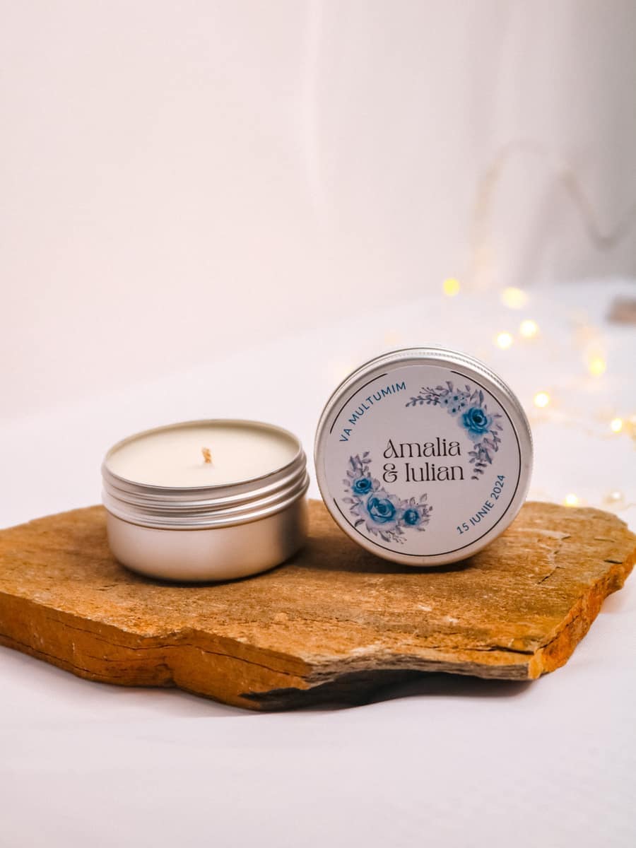 Marturii Nunta lumanare Cutiuta metalica 50g - imagine 14